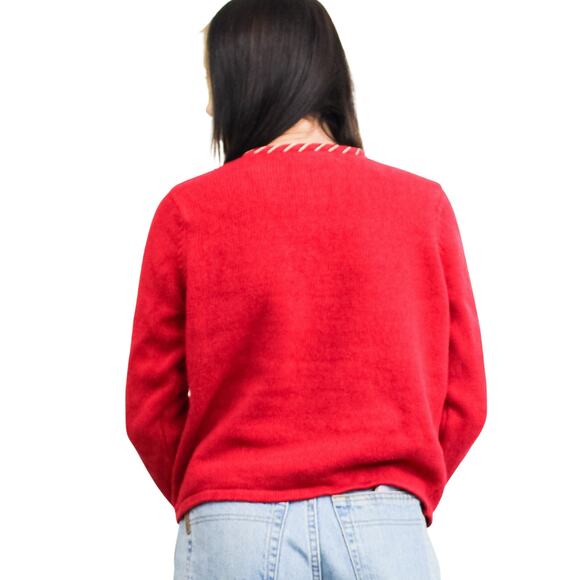 Christmas Tree Sweater - S / Vintage Ugly Christmas Sweatshirt / Holiday / Party - Picture 4 of 4